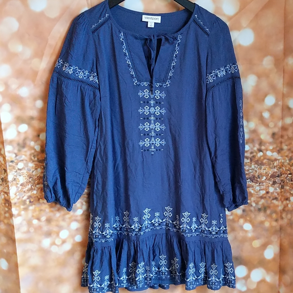 Westport Blue Bohemian Mini Dress